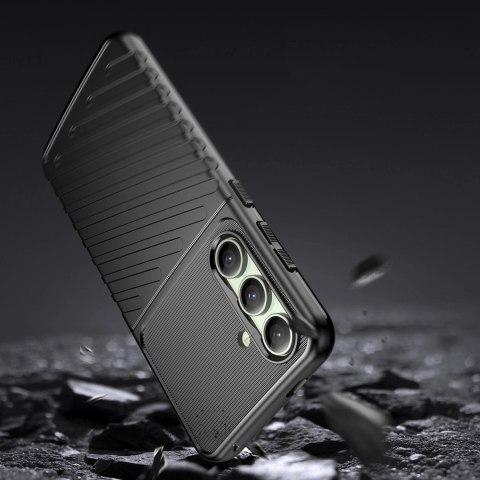 Thunder Case etui do Samsung Galaxy S24 FE silikonowy pancerny pokrowiec - czarne Thunder Case etui do Samsung Galaxy S24 FE silikonowy pancerny pokrowiec - czarne