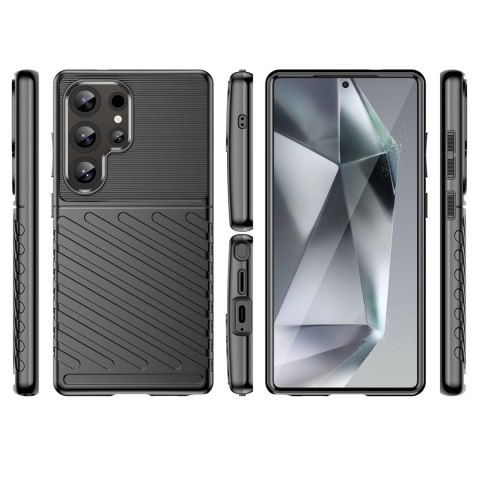 Thunder Case etui do Samsung Galaxy S25 Ultra silikonowy pancerny pokrowiec - czarne Thunder Case etui do Samsung Galaxy S25 Ultra silikonowy pancerny pokrowiec - czarne