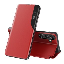 Etui Eco Leather View Case elegancki futerał z klapką i funkcją podstawki na Samsung Galaxy A26 - czerwone