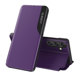 Etui Eco Leather View Case elegancki futerał z klapką i funkcją podstawki na Samsung Galaxy A26 - fioletowe