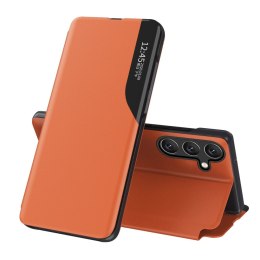 Etui Eco Leather View Case elegancki futerał z klapką i funkcją podstawki na Samsung Galaxy A26 - pomarańczowe