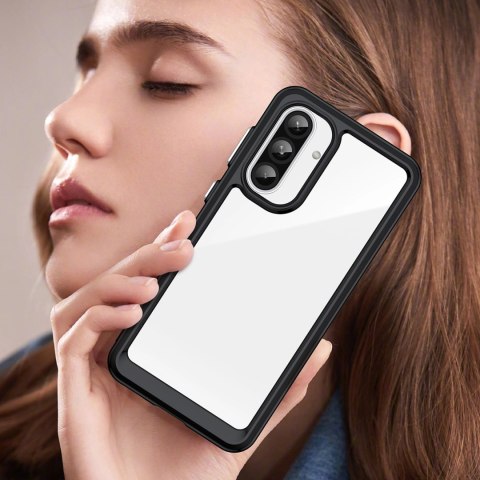 Etui Outer Space Case do Samsung Galaxy A26 pokrowiec z elastyczną ramką - czarne Etui Outer Space Case do Samsung Galaxy A26 pokrowiec z elastyczną ramką - czarne