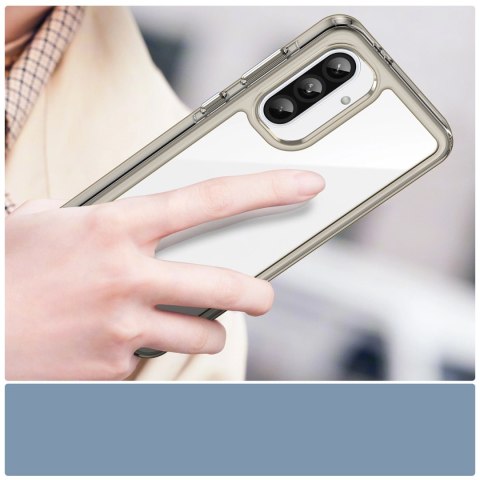 Etui Outer Space Case do Samsung Galaxy A26 pokrowiec z elastyczną ramką - półprzezroczyste, czarne Etui Outer Space Case do Samsung Galaxy A26 pokrowiec z elastyczną ramką - półprzezroczyste, czarne