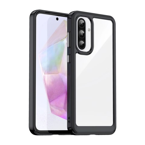 Etui Outer Space Case do Samsung Galaxy A56 pokrowiec z elastyczną ramką - czarne Etui Outer Space Case do Samsung Galaxy A56 pokrowiec z elastyczną ramką - czarne