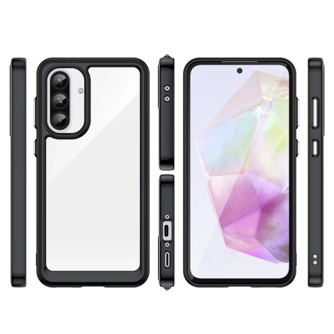 Etui Outer Space Case do Samsung Galaxy A56 pokrowiec z elastyczną ramką - czarne Etui Outer Space Case do Samsung Galaxy A56 pokrowiec z elastyczną ramką - czarne