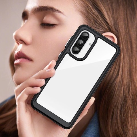 Etui Outer Space Case do Samsung Galaxy A56 pokrowiec z elastyczną ramką - czarne Etui Outer Space Case do Samsung Galaxy A56 pokrowiec z elastyczną ramką - czarne