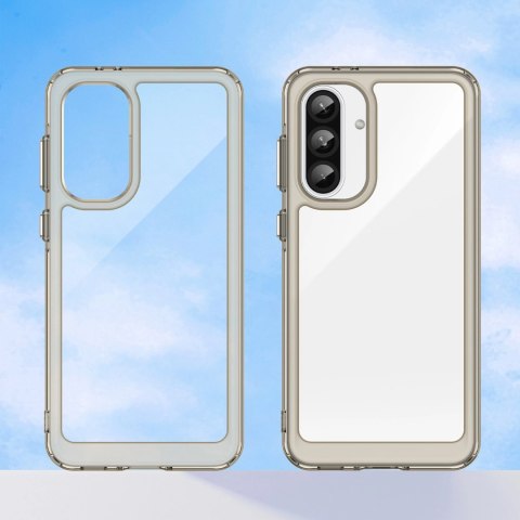 Etui Outer Space Case do Samsung Galaxy A56 pokrowiec z elastyczną ramką - półprzezroczyste, czarne Etui Outer Space Case do Samsung Galaxy A56 pokrowiec z elastyczną ramką - półprzezroczyste, czarne
