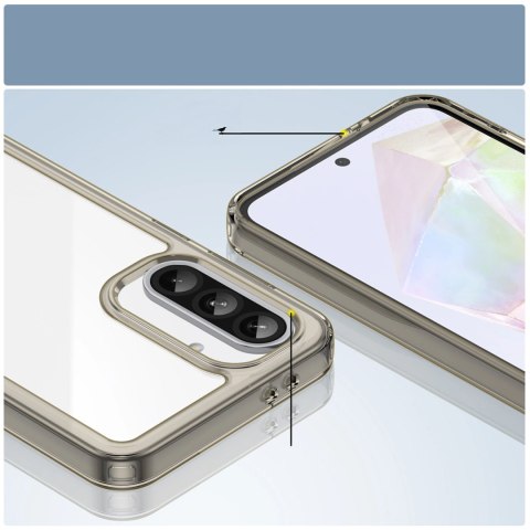 Etui Outer Space Case do Samsung Galaxy A56 pokrowiec z elastyczną ramką - półprzezroczyste, czarne Etui Outer Space Case do Samsung Galaxy A56 pokrowiec z elastyczną ramką - półprzezroczyste, czarne