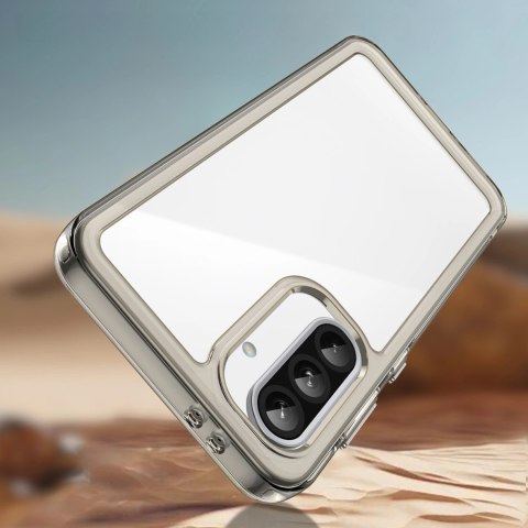 Etui Outer Space Case do Samsung Galaxy A56 pokrowiec z elastyczną ramką - półprzezroczyste, czarne Etui Outer Space Case do Samsung Galaxy A56 pokrowiec z elastyczną ramką - półprzezroczyste, czarne