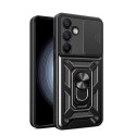 Pancerne etui Hybrid Armor Camshield z podstawką i osłoną aparatu na Samsung Galaxy A26 - czarne Pancerne etui Hybrid Armor Camshield z podstawką i osłoną aparatu na Samsung Galaxy A26 - czarne
