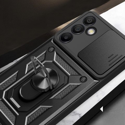Pancerne etui Hybrid Armor Camshield z podstawką i osłoną aparatu na Samsung Galaxy A26 - czarne Pancerne etui Hybrid Armor Camshield z podstawką i osłoną aparatu na Samsung Galaxy A26 - czarne