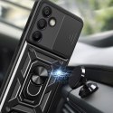 Pancerne etui Hybrid Armor Camshield z podstawką i osłoną aparatu na Samsung Galaxy A26 - czarne Pancerne etui Hybrid Armor Camshield z podstawką i osłoną aparatu na Samsung Galaxy A26 - czarne