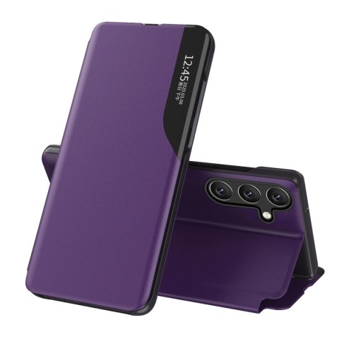 Etui Eco Leather View Case elegancki futerał z klapką i funkcją podstawki na Samsung Galaxy A36 - fioletowe Etui Eco Leather View Case elegancki futerał z klapką i funkcją podstawki na Samsung Galaxy A36 - fioletowe