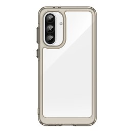 Etui Outer Space Case do Samsung Galaxy A36 pokrowiec z elastyczną ramką - półprzezroczyste, czarne