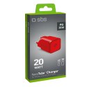 Ładowarka sieciowa SBS TETRGAN1C20R 20W GaN z Power Delivery - czerwona Ładowarka sieciowa SBS TETRGAN1C20R 20W GaN z Power Delivery - czerwona