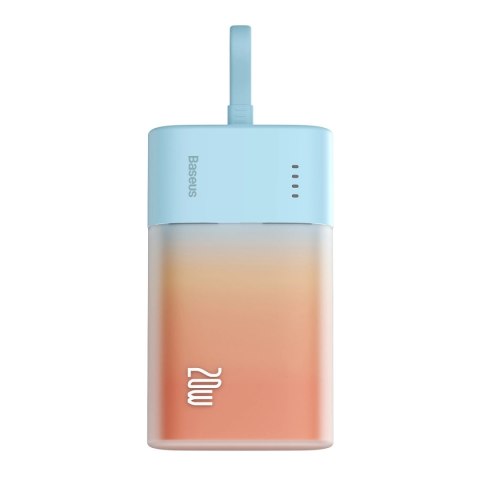 Powerbank Baseus Popsicle 5200mAh 20W z wbudowanym kablem Lightning (+ biały kabel Baseus Simple USB-C - USB-C 60W/20V/3A/30cm) 