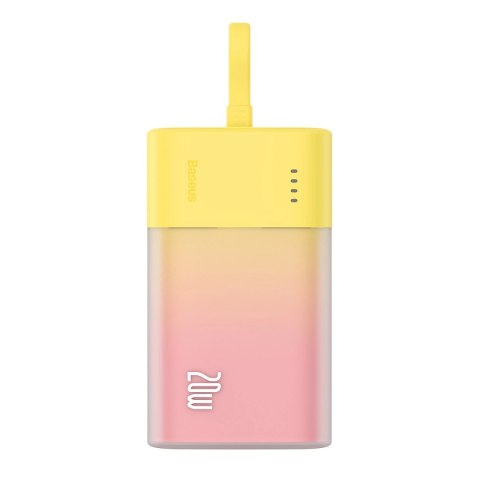Powerbank Baseus Popsicle 5200mAh 20W z wbudowanym kablem Lightning (+ biały kabel Baseus Simple USB-C - USB-C 60W/20V/3A/30cm) 