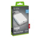 Powerbank SBS TEBB5000MAG1CW 5000 mAh USB-C, kompatybilny z MagSafe - biały Powerbank SBS TEBB5000MAG1CW 5000 mAh USB-C, kompatybilny z MagSafe - biały