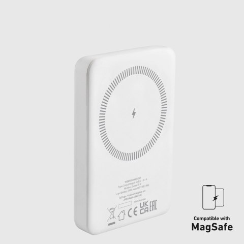 Powerbank SBS TEBB5000MAG1CW 5000 mAh USB-C, kompatybilny z MagSafe - biały Powerbank SBS TEBB5000MAG1CW 5000 mAh USB-C, kompatybilny z MagSafe - biały