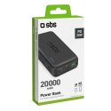 Powerbank SBS TTBB20000PD20K 20000 mAh 20W PD USB-C, USB-A, Micro-USB - czarny Powerbank SBS TTBB20000PD20K 20000 mAh 20W PD USB-C, USB-A, Micro-USB - czarny
