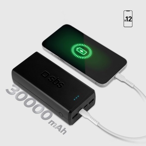 Powerbank SBS TTBB30000PD20K 30000 mAh 2 x USB-C 2 x USB-A - czarny Powerbank SBS TTBB30000PD20K 30000 mAh 2 x USB-C 2 x USB-A - czarny