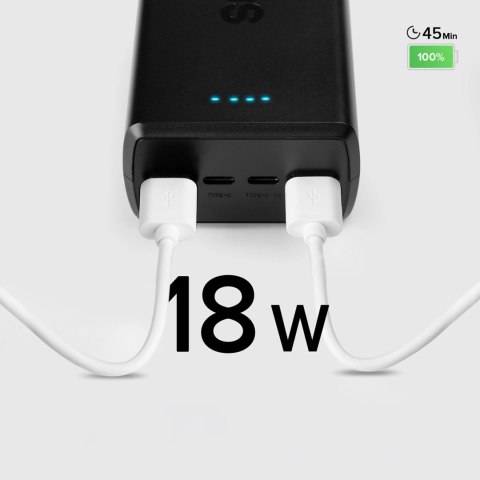 Powerbank SBS TTBB30000PD20K 30000 mAh 2 x USB-C 2 x USB-A - czarny Powerbank SBS TTBB30000PD20K 30000 mAh 2 x USB-C 2 x USB-A - czarny