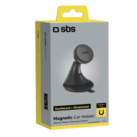 Uchwyt na smartfona SBS TESUPPWINDWIDEK kompatybilny z MagSafe, na deskę rodzielczą / szybę - czarny Uchwyt na smartfona SBS TESUPPWINDWIDEK kompatybilny z MagSafe, na deskę rodzielczą / szybę - czarny