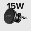 Uchwyt na smartfona z ładowarką indukcyjną SBS TESUPFANWIR15W 15W na kratkę nawiewu, z chłodzeniem - czarna Uchwyt na smartfona z ładowarką indukcyjną SBS TESUPFANWIR15W 15W na kratkę nawiewu, z chłodzeniem - czarna
