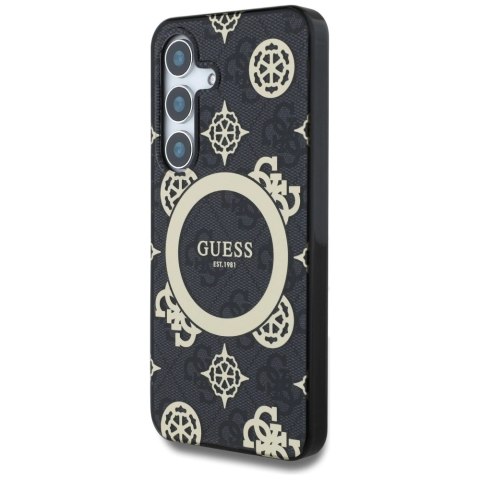 Etui Guess 4G Background Gold Electroplated Peony Pattern MagSafe do Samsung Galaxy S25 czarny Etui Guess 4G Background Gold Electroplated Peony Pattern MagSafe do Samsung Galaxy S25 czarny