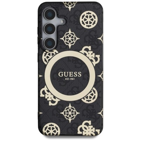 Etui Guess 4G Background Gold Electroplated Peony Pattern MagSafe do Samsung Galaxy S25 czarny Etui Guess 4G Background Gold Electroplated Peony Pattern MagSafe do Samsung Galaxy S25 czarny