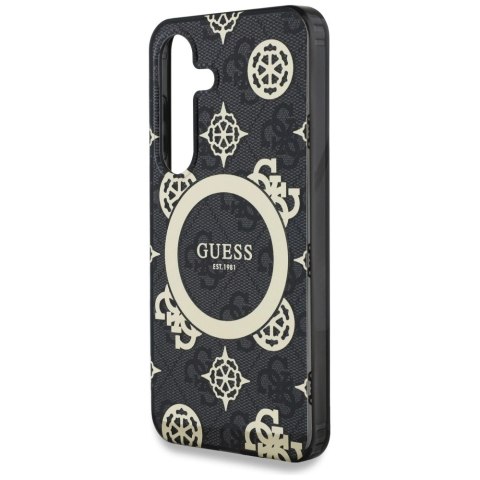 Etui Guess 4G Background Gold Electroplated Peony Pattern MagSafe do Samsung Galaxy S25 czarny Etui Guess 4G Background Gold Electroplated Peony Pattern MagSafe do Samsung Galaxy S25 czarny