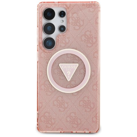 Etui Guess 4G Glitter Triangle Buttons MagSafe do Samsung Galaxy S25 Ultra różowy Etui Guess 4G Glitter Triangle Buttons MagSafe do Samsung Galaxy S25 Ultra różowy