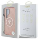 Etui Guess 4G Glitter Triangle Buttons MagSafe do Samsung Galaxy S25 Ultra różowy