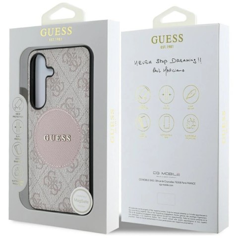 Etui Guess 4G Round Patch Classic Logo MagSafe do Samsung Galaxy S25 Plus różowy Etui Guess 4G Round Patch Classic Logo MagSafe do Samsung Galaxy S25 Plus różowy