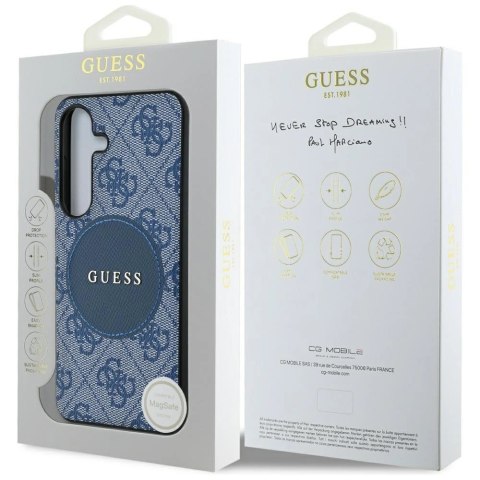 Etui Guess 4G Round Patch Classic Logo MagSafe do Samsung Galaxy S25 niebieski Etui Guess 4G Round Patch Classic Logo MagSafe do Samsung Galaxy S25 niebieski