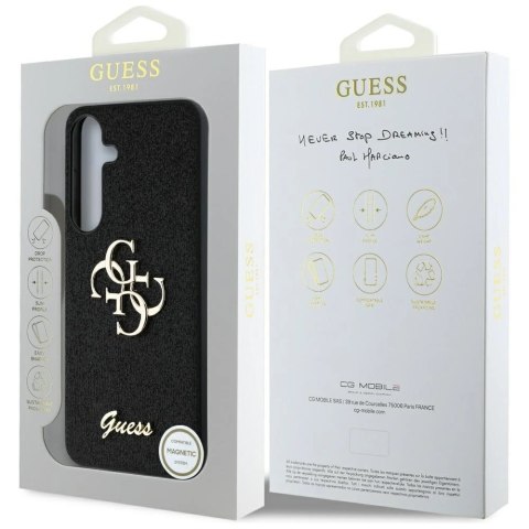 Etui Guess Fixed Glitter Big 4G Metal Logo do Samsung Galaxy S25 Plus czarny Etui Guess Fixed Glitter Big 4G Metal Logo do Samsung Galaxy S25 Plus czarny