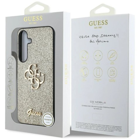Etui Guess Fixed Glitter Big 4G Metal Logo do Samsung Galaxy S25 złoty Etui Guess Fixed Glitter Big 4G Metal Logo do Samsung Galaxy S25 złoty