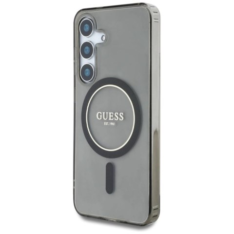 Etui Guess Glitter Circle Classic Logo MagSafe do Samsung Galaxy S25 czarny Etui Guess Glitter Circle Classic Logo MagSafe do Samsung Galaxy S25 czarny