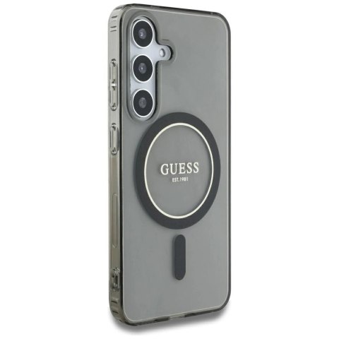 Etui Guess Glitter Circle Classic Logo MagSafe do Samsung Galaxy S25 czarny Etui Guess Glitter Circle Classic Logo MagSafe do Samsung Galaxy S25 czarny