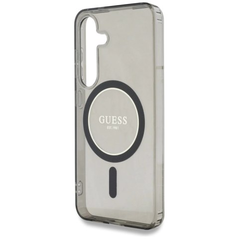 Etui Guess Glitter Circle Classic Logo MagSafe do Samsung Galaxy S25 czarny Etui Guess Glitter Circle Classic Logo MagSafe do Samsung Galaxy S25 czarny