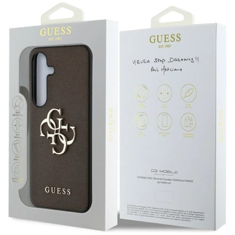 Etui Guess Grained Big 4G Logo Small Classic Logo do Samsung Galaxy S25 brązowy Etui Guess Grained Big 4G Logo Small Classic Logo do Samsung Galaxy S25 brązowy