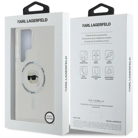 Etui Karl Lagerfeld Button Karl Head Printed Logo MagSafe Samsung Galaxy S25 Ultra biały Etui Karl Lagerfeld Button Karl Head Printed Logo MagSafe Samsung Galaxy S25 Ultra biały