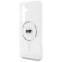 Etui Karl Lagerfeld Button Karl Head Printed Logo MagSafe Samsung Galaxy S25 biały