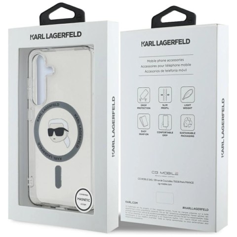 Etui Karl Lagerfeld Button Karl Head Printed Logo MagSafe Samsung Galaxy S25 czarny Etui Karl Lagerfeld Button Karl Head Printed Logo MagSafe Samsung Galaxy S25 czarny