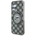 Etui Karl Lagerfeld Button Karl&Choupette Heads On KL Pattern MagSafe Samsung Galaxy S25 czarny