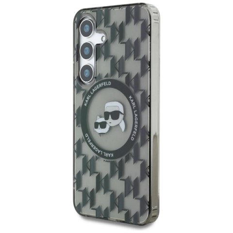 Etui Karl Lagerfeld Button Karl&Choupette Heads On KL Pattern MagSafe Samsung Galaxy S25 czarny Etui Karl Lagerfeld Button Karl&Choupette Heads On KL Pattern MagSafe Samsung Galaxy S25 czarny