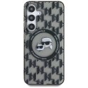 Etui Karl Lagerfeld Button Karl&Choupette Heads On KL Pattern MagSafe Samsung Galaxy S25 czarny