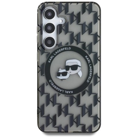 Etui Karl Lagerfeld Button Karl&Choupette Heads On KL Pattern MagSafe Samsung Galaxy S25 czarny Etui Karl Lagerfeld Button Karl&Choupette Heads On KL Pattern MagSafe Samsung Galaxy S25 czarny