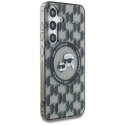 Etui Karl Lagerfeld Button Karl&Choupette Heads On KL Pattern MagSafe Samsung Galaxy S25 czarny