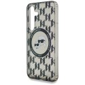 Etui Karl Lagerfeld Button Karl&Choupette Heads On KL Pattern MagSafe Samsung Galaxy S25 czarny